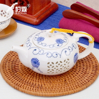 玲瓏鏤空泡茶壺單壺陶瓷家用煮茶器沖茶水壺沏茶具玻璃可加熱青花