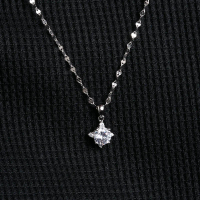 HD Silver Bogor - Kalung  Toscano Liontin Permata - Silver 925 Lapis Emas Putih - Kalung Hits Korea 