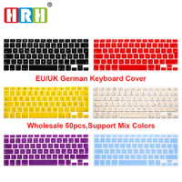 HRH 50pcs EU German QWERTZ Keyboard Protector For Macbook Air Pro Retina 13" 15" 17" Laptop Keyboard Silicone Skin Dust Covers