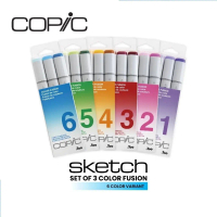 Copic Sketch Set 3 Color Fusion Graphic Marker Alcohol Based Dye Ink
