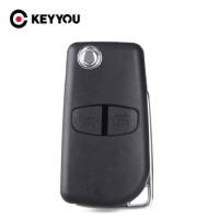 KEYYOU Remote Car Key Shell For MITSUBISHI Pajero Lancer Outlander Grandis Shogun Montero Triton 2 Button Left Groove