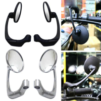 2pcs 8/10mm Motorcycle Chrome Round Bar End Rearview Side Mirror for Modified Motorcycle 1 Pair