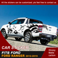 Car Decals Side Body and Tail Door Feather Graphic Vinyl Car Sticker Fit For Ford Ranger 2012 2013 2014 2015 2016 2017 2018 2019