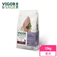 【Vigor&Sage 靈萃】黃耆低敏無穀抗氧化配方保健狗飼料-去骨鮮火雞+海苔-高熟齡犬-12kg(低敏 無穀 狗糧)
