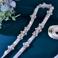 TOPQUEEN Wedding Accessories Silver Sparkling Belt Rhinestone Bridal Spaghetti Belt Evening Gowns Bridesmaid Waist Chain S488