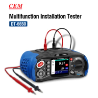 CEM DT-6650 Multifunction Installation Tester with insulation resistance, earth resistance, loop impedance, voltage, RCD PFG PSC