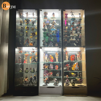 BuyJM MIT附LED燈高180公分鏡面背板低甲醛抽屜式十層玻璃展示櫃(模型櫃/公仔櫃/置物櫃/收納櫃)