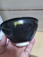 日本回流瓷器。昭和時期窯變釉天目盞。茶碗。保真包老，底部帶款
