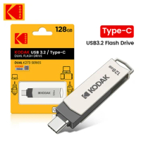 5pcs Kodak K273 USB3.2 Metal OTG USB Flash Drive 64GB 128GB 256GB Type C 2 in 1 USB Stick Dual For Computers and Smartphones