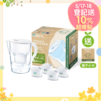 【BRITA官方】Marella 3.5L馬利拉濾水壺x1(白)+3入MXPRO去水垢專家濾芯(共4芯)_永續版