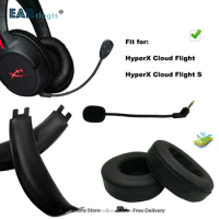Velvet Replacement Parts for HyperX Cloud Flight, Flight S Headset Ear Pads Microphone Bumper Mic Headband Earmuff