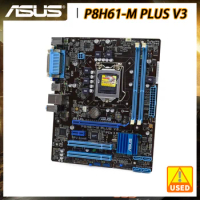 ASUS P8H61-M PLUS V3 Intel H61 Motherboard DDR3 LGA 1155 for i3 3240 3250 i5 3470 3570 3570K i7 3770 3770K ATX Used Mainboard