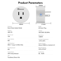 GIRIER Smart Plug US, WiFi Outlet Socket 10A Compatible with Alexa Google Home, Timer App Vocie Remote Control, No Hub Required