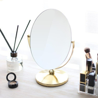 化妝鏡AHDENymph橢圓鏡臺式化妝鏡子女生化妝鏡桌面化妝鏡家用北歐鏡子 交換禮物