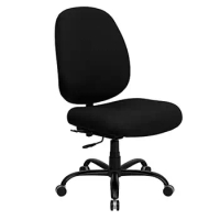 Heavy Duty 400 lb. Rated Black Fabric Swivel Office Chair Ergonomic Executive with Adjustable Back Big &amp; Tall High