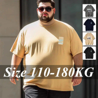 Men’s Plus Size Cotton T-Shirt, Sizes 1XL–7XL, Oversized Short Sleeve, Suitable for Summer Running/G