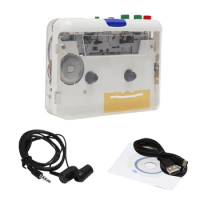 Cassette Player Walkman MP3/CD Audio Auto Reverse USB Cassette Tape Player Cassette MP3 Converter Built In Mic Easy To Use White
