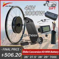 48V 2000W Ebike Conversion Kit with 13~24AH Hailong Battery Rear Drive Brushless Hub Motor Kit E Bike Conversion SW900 LCD Kit
