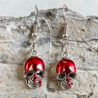 Blood Skull Earrings Halloween Horror Scissors Axe Knife Party Jewelry Metal Nightclub Bloody Dagger demon slayer Earring