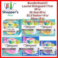 Bundle Deals!!!Laurier Assorted Sanitary Pads/Slimguard 17cm 16s/22.5cm 20s/22.5 with Gather 14s/25c