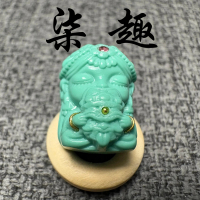 Synthetic blue emerald stone with a height of 16mm, shaped like a Zhuzha Ram, resembling the real th