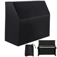 Upright Piano Cover Piano Full Cover Dustproof Waterproof Silver-Coated Oxford Fabric Piano Protect Cover Black Block Sunlight