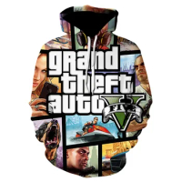 New Grand Theft Auto 3d Print Game GTA 5 Hoodies Sweatshirts Men Hooded Oversized Hoodie Fashion Kids Pullover Sweatshirts Tops