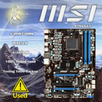 Used MSI 970A-G43 Computer USB3.0 SATA III Motherboard AM3+ AM3 DDR3 With AMD AMD 970 Desktop Mainboard