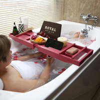 免運 浴缸置物架置物板浴缸伸縮架防滑竹歐式家用泡澡支架浴缸架泡澡架