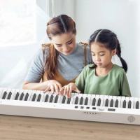 Multifunctional Portable Digital Piano, 88Keys, Foldable Electronic Piano, 128 Rhymes for Student, Musical Instrument