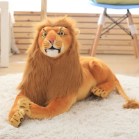 3D Simulation Lion Plush Toys Stuffed Animal Doll Huggable Kids Toy Christmas Halloween Birthday Gift For Children Home Decor