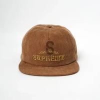 SUPREME Cap Champagne Corduroy 5 Panel Brown ( 100% Authentic )