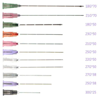 20Pcs Blunt Cannula For Filler Injection 14G 18G 20G 21G 22G 23G 25G 27G 30G Uric Acid Facial Filling Nose Slight Blunt Needle