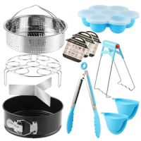 9Pcs Accessories for Instant Pot,Steamer Basket,Egg Steamer Rack,Cheesecake Pan,Dish-Clip,Pressure Cooker Accessories