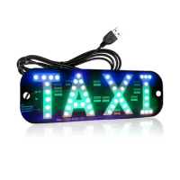 1set RGB LED Sign Decor,colorful Taxi Flashing Hook on Car Window with USB Inverter Taxi Light