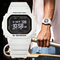 【CASIO 卡西歐】G-SHOCK G-SQUAD 太陽能藍芽 心率監測 多功能方形運動錶-白(DW-H5600-7)