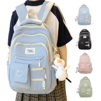 MoodRiver 多隔層雙肩包後背包 女包 學生書包 筆電背包 旅行背包(防潑水 減壓肩帶 可掛行李箱 大容量)