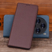 Wobiloo Luxury Genuine Leather Flip Phone Cases For Vivo X100 X100s Pro Ultra Leather Half Pack Phone Cover Case Shockproo