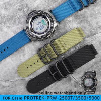 Convex nylon watchband for Casio PROTREK series prw-2500t/3500/5000/5100 Modified Nylon Watch strap waterproof sports watch 18mm