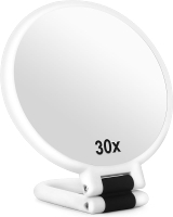 30x Magnifying Mirror Travel Hand Mirrors with Handle - Double Side Handheld Mirror with 1X 30X Magn