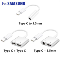 For Samsung Galaxy S21 S20 Note20 Ultra S23 S22 Plus Type C Adapter USB C to 3 5 Jack Audio Charger Splitter DAC Typec Converter