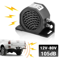 12V 24V-80V 105dB Decibel Backup Siren Beeper Buzzer Sound Warning Backward Alarm For Vehicle Reversing Reminders