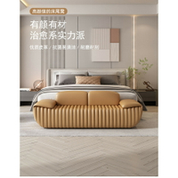現代輕奢高端床尾凳臥室床邊床頭榻網紅奶油風高級感科技皮小沙發