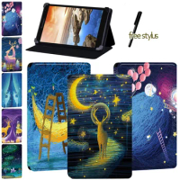Leather Tablet Case for Lenovo Thinkpad Tablet 2/Tab 8/A7-30 A3300/Tab A8-50 A5500/A7-50 A3500/Yoga Tab 4 Plus - Painting Series