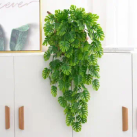 Useful Fadeless Green Simulation Monstera Easy to Manage Fake Monstera Wall Hanging Simulation Monstera for Balcony