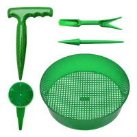 Soil Sifter Round Soil Sifting Pan Set Mix Dirt Sifter Soil Sand Sifter with Shovel for Potting Soil Compost Dirt Rocks