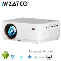 WZATCO New D5 1080P 5G WiFi Android Smart Digital Focus Full HD Projector LED Video Home Theater Cinema Proyector LCD Beamer