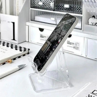 Universal Desk Phone Holder Mount Stand for iPad iPhone Samsung Mobile Phone Clear Acrylic Desktop Holder Mini Folding Stand
