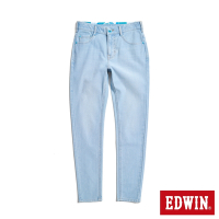 EDWIN JERSEYS 迦績 冰河玉永久涼感窄管直筒牛仔褲-女-漂淺藍