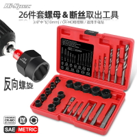 【摩可美家】 斷絲取出器破損螺母螺栓取出器反牙套筒生銹螺絲取出套裝